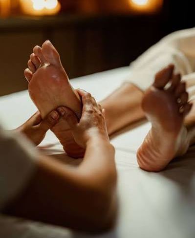Foot reflexology treatment
